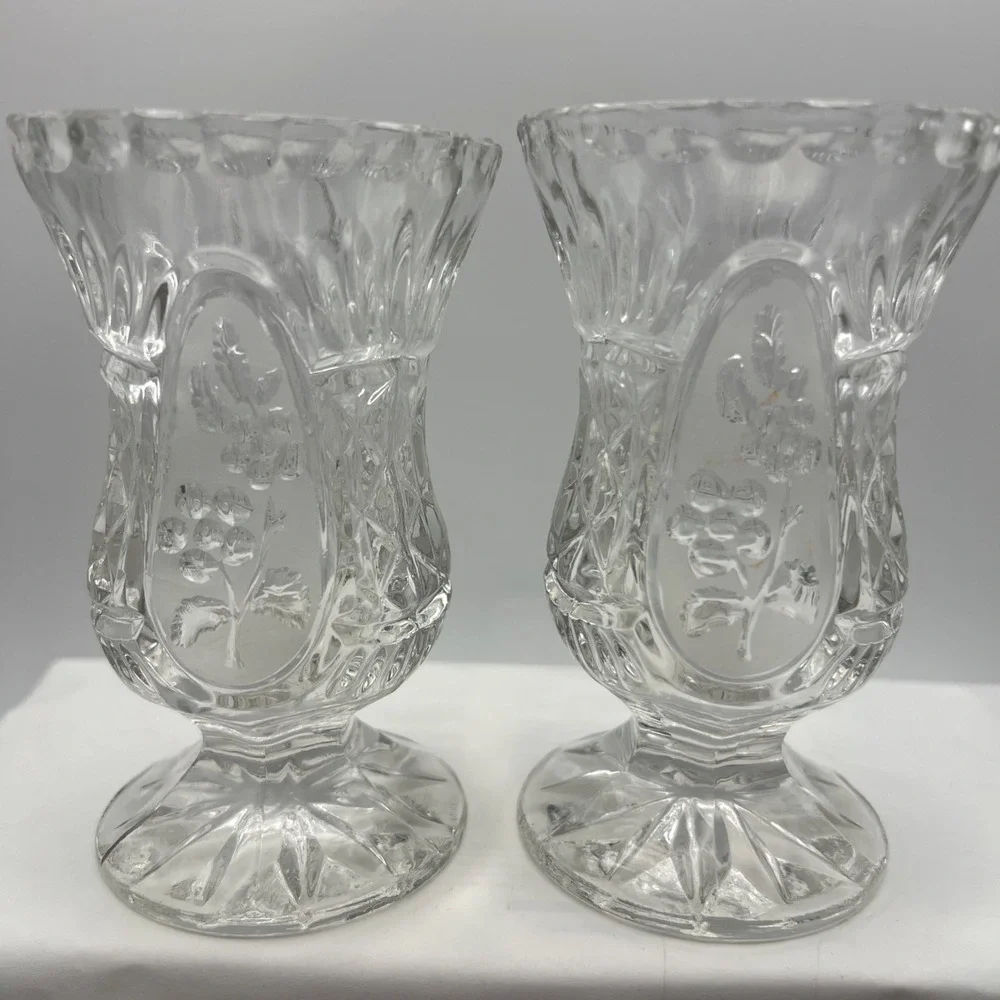 Vintage Zajecar Crystal Vases Pair